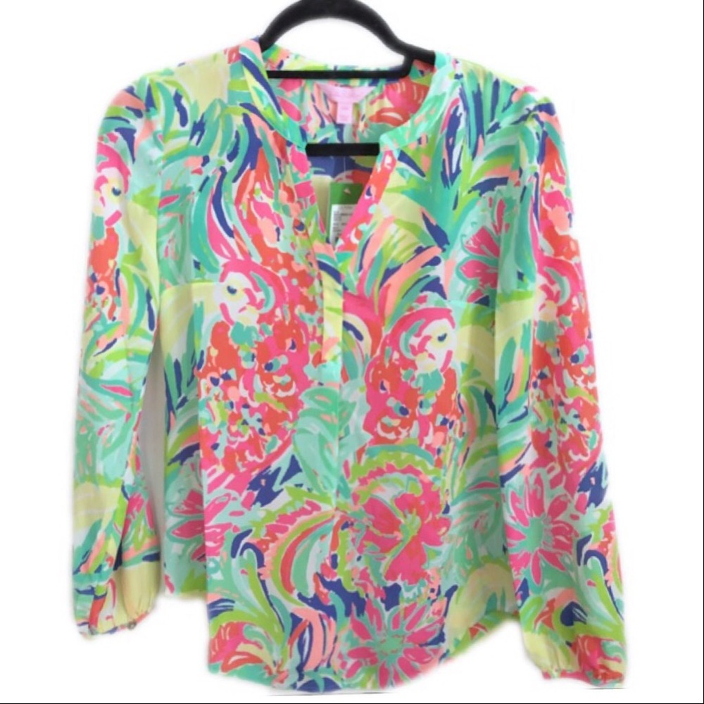 Beautiful 100% Silk Lilly Pulitzer Stacey Top